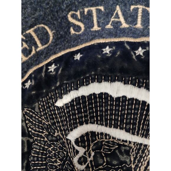 Washington DC Pullover Hoodie USA Sz M Blue Crushed Velvet Embroidery Kangaroo - Picture 8 of 16